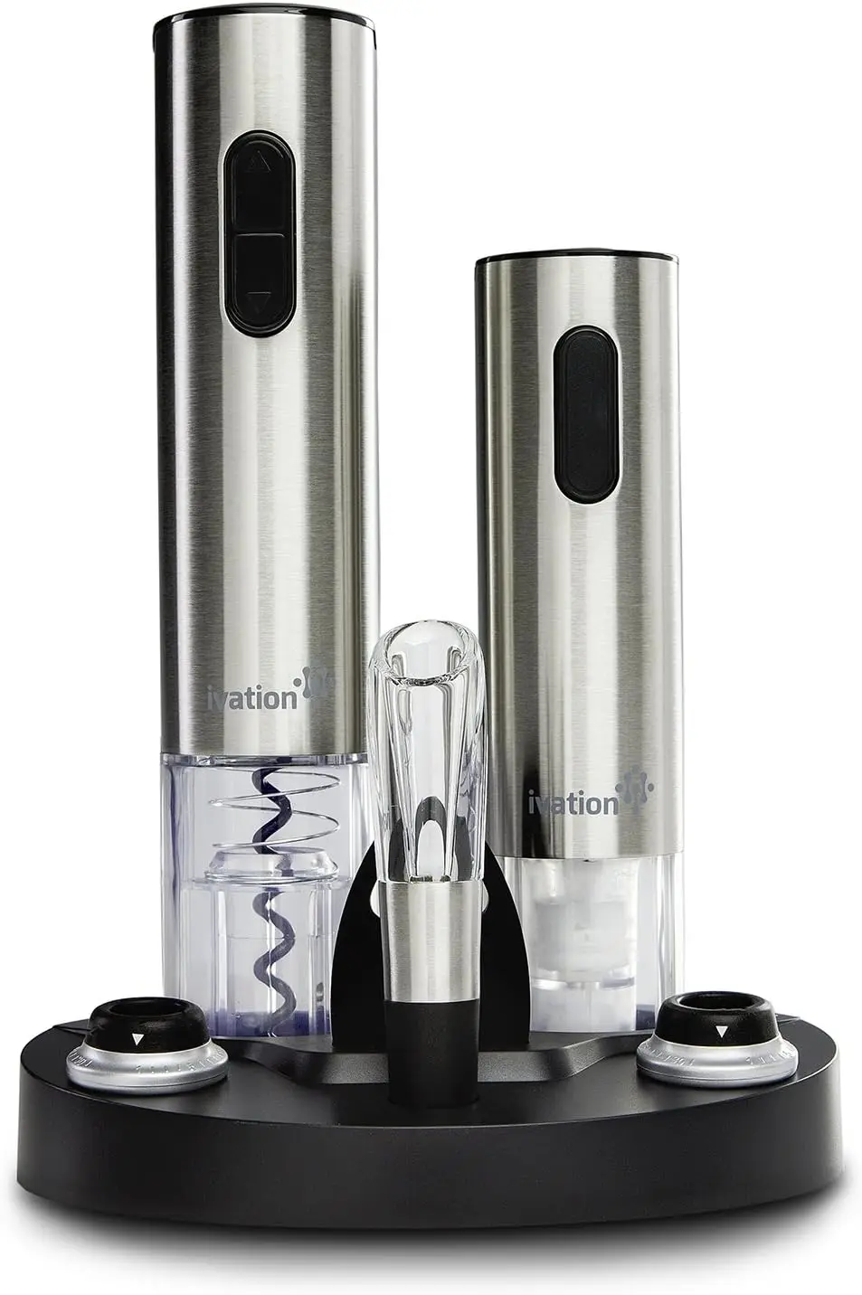

Electric Wine Gift Set – Includes Bottle Opener, Aerator, Vacuum Preserver, Stoppers, Foil Cutter & Charging Base
