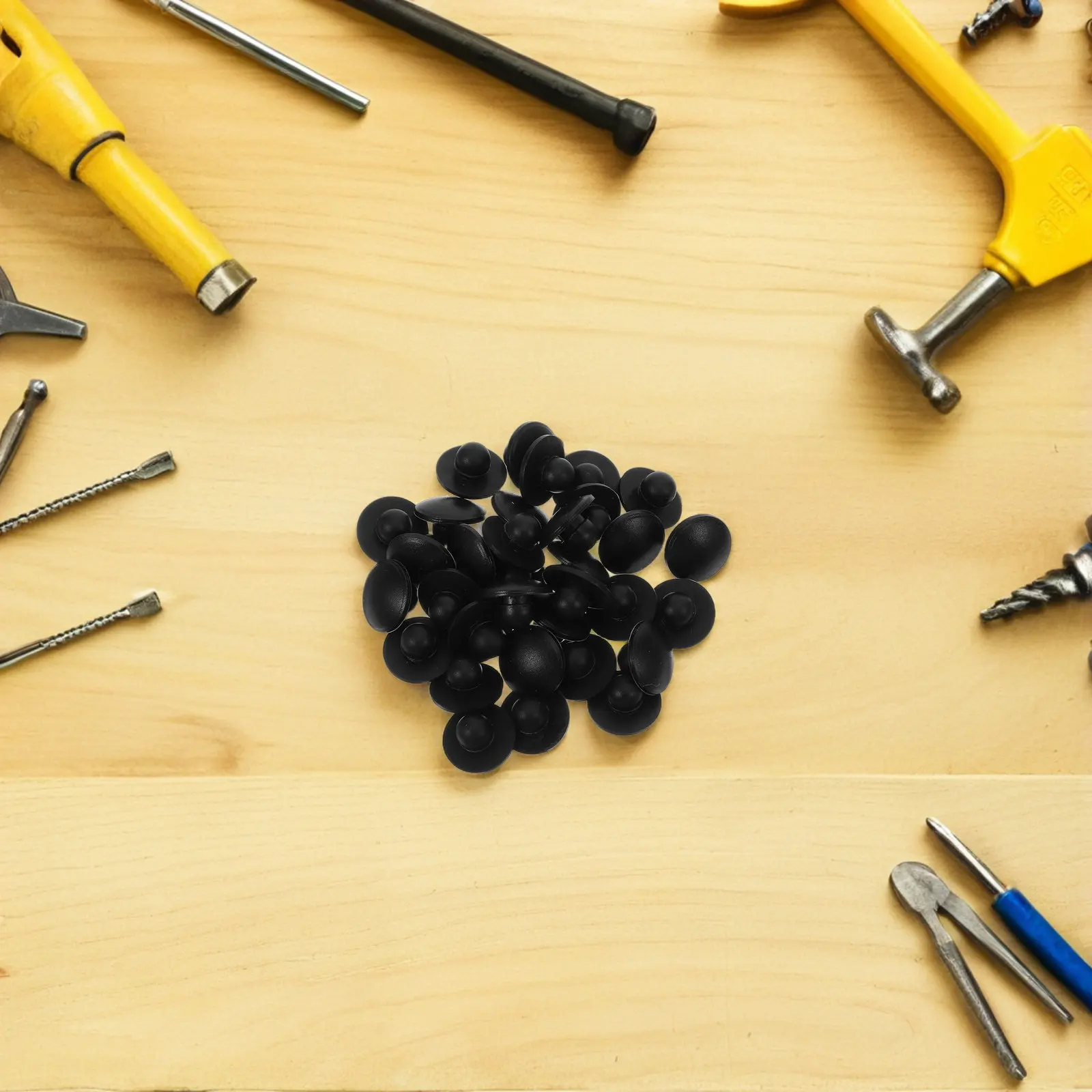 50Pcs Silicone Seal Plugs Snap in Locking Round Button Tube Stopper Caps for Cabinet Furniture Hole Covers Wardrobe Panel Drill