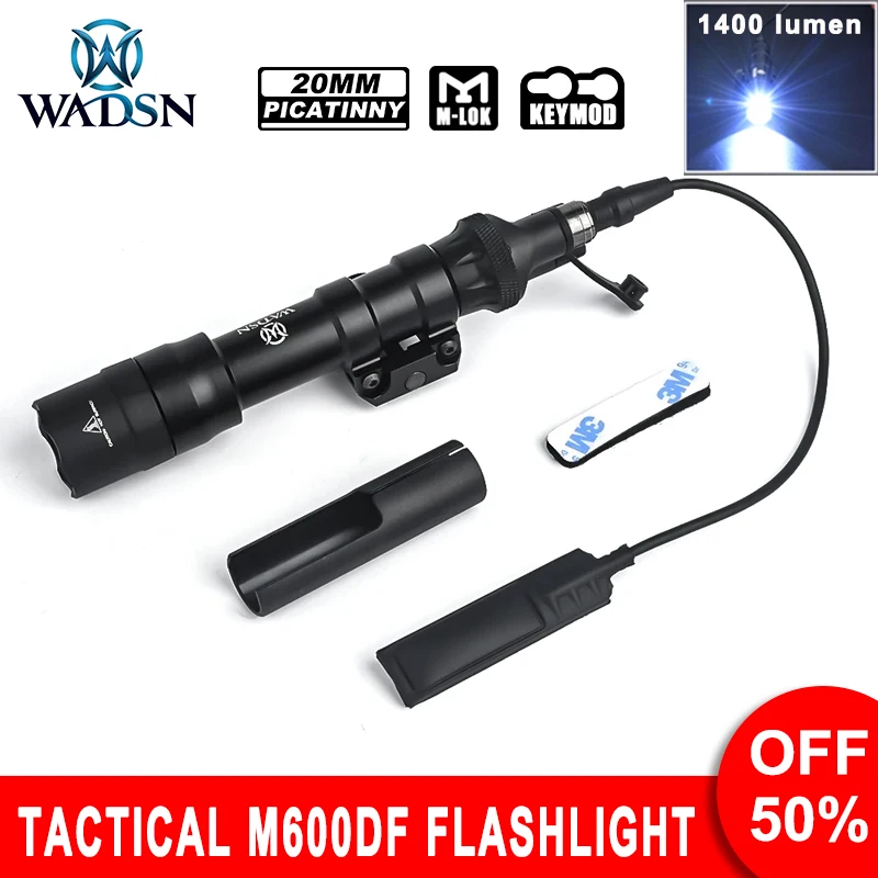 WADSN Tactical Flashlight M600DF With SL07 Scout Dual Switch Airsoft Torches 1400 Lumen Pistol Lamp Softair Weapon Camping Light