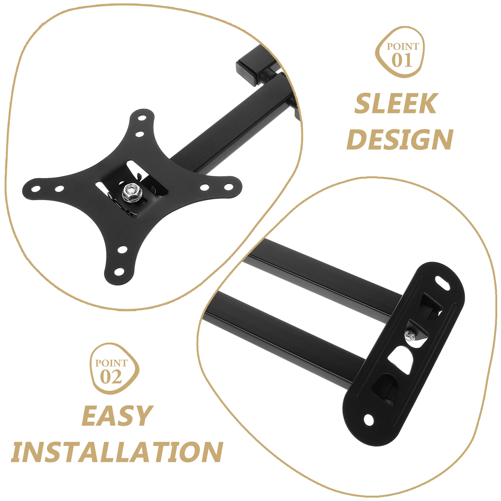 

Monitor Hanger Wall Mount Liquid Crystal 360 Rotation Extendable Arm Compatibility Sleek Design Easy Install