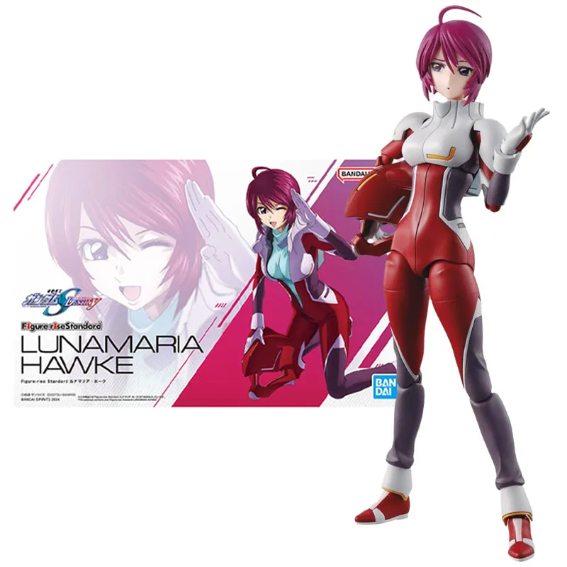 Bandai Original figura Gundam modelo Kit figura-rise estándar Lunamaria Hawke colección modelo figura de acción juguetes para niños