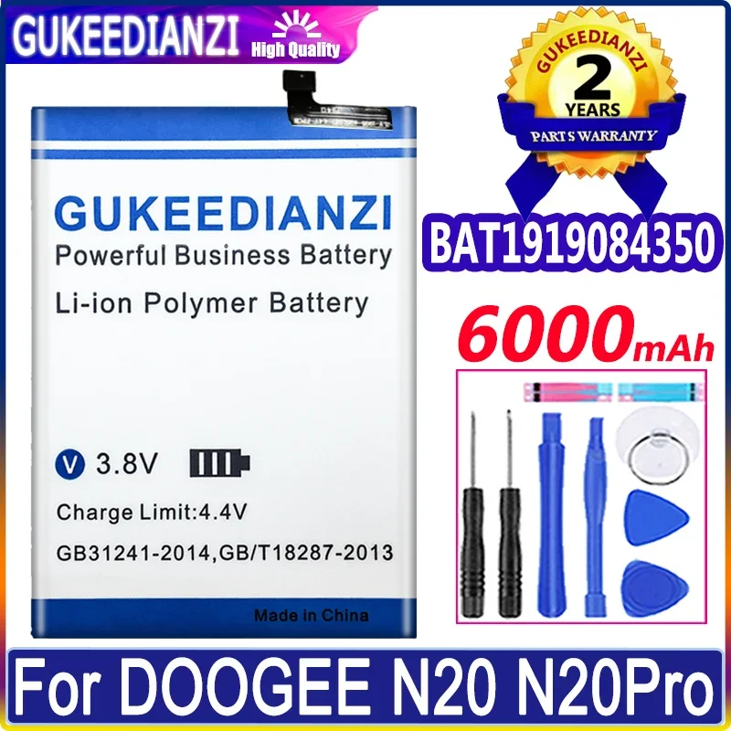 

BAT1919084350 Battery 6000mAh for DOOGEE N20 N20Pro N20 Pro N 20 Pro Mobile Phone Bateria + Free Tools