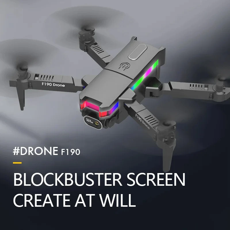 F190 Pro Drone com HD Dual Camera, RC Quadcopter, Altura Fixa, Evitar Obstáculos, Controle Remoto FPV, Brinquedos Helicóptero, Presente, 2.4GHz