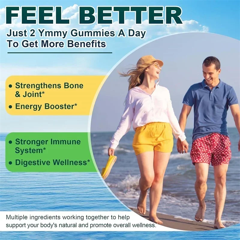 علكات طحالب البحر - مع طحلب البحر الأيرلندي وجذر الأرقطيون - تحسين صحة الجلد والعظام والمفاصل، وتنظيف الأمعاء - 60 علكة