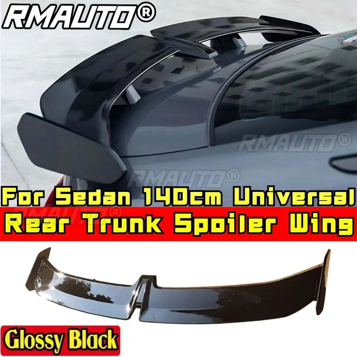 

140cm Universal Rear Trunk Spoiler Gloss Black PRO Style Car Rear Trunk Wing Rear Spoiler Body Kit For Sedan Car Accessories
