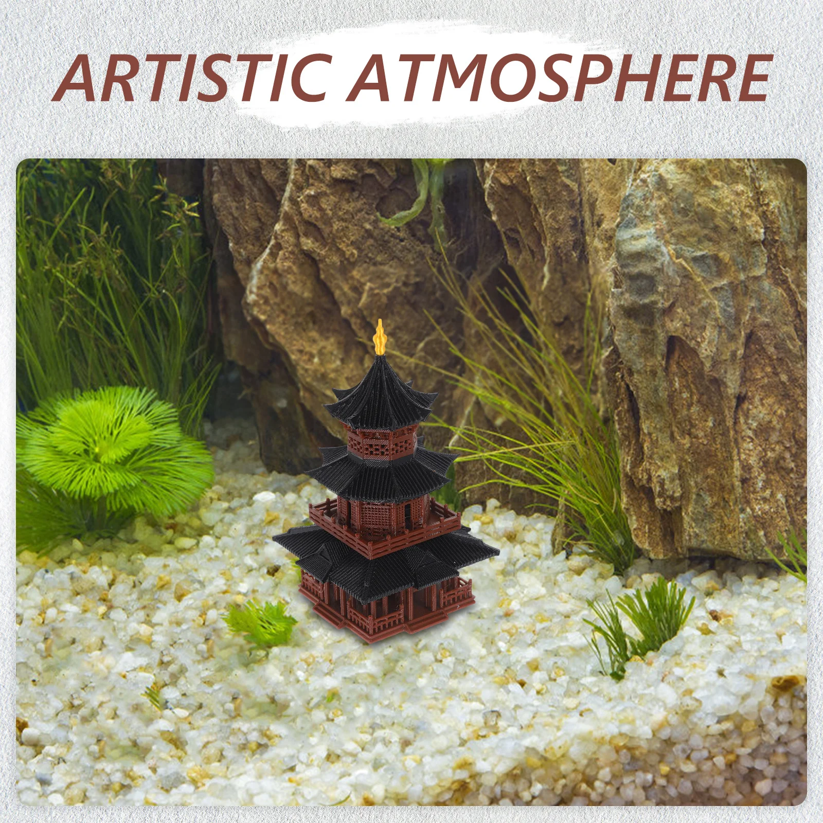 

Micro Landscape Moonlight Pavilion Miniature Chinese Traditional Ornament Fish Tank Decor Hexagon Pavilion Aquarium Decoration