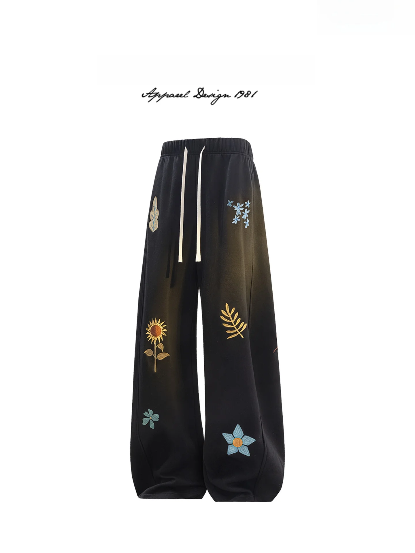 Pantalones Casuales Anchos y Holgados con Bordado JUNCO para Hombre, Mezcla de Algodón y Poliéster, Corte Recto y Cómodo