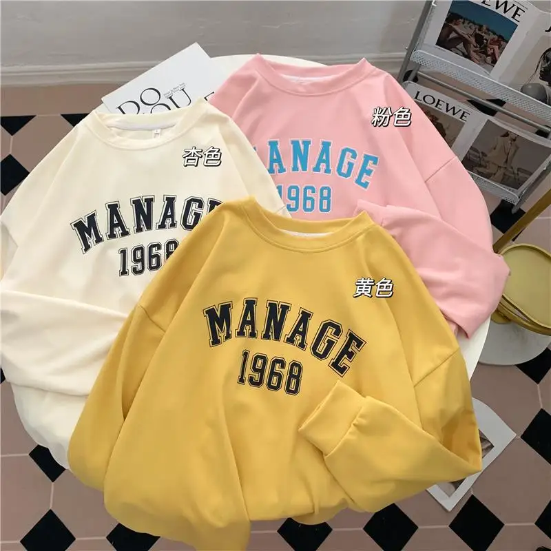 

CGC Casual Sweatshirt Women Pullover Oversize Hoodies 2022 Spring Autumn Long Sleeve Tops Fashion Letter Printing Sweatshirts