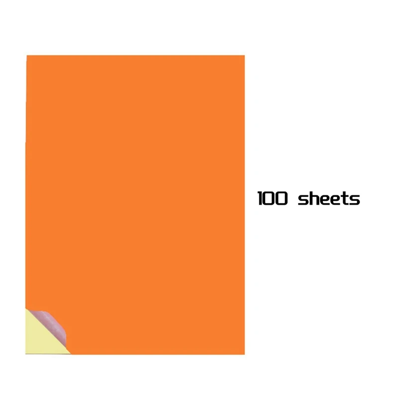 Sticker Paper 8.27X11.69 Inch For Laser/Inkjet Printers For Office School Fluorescent Orange