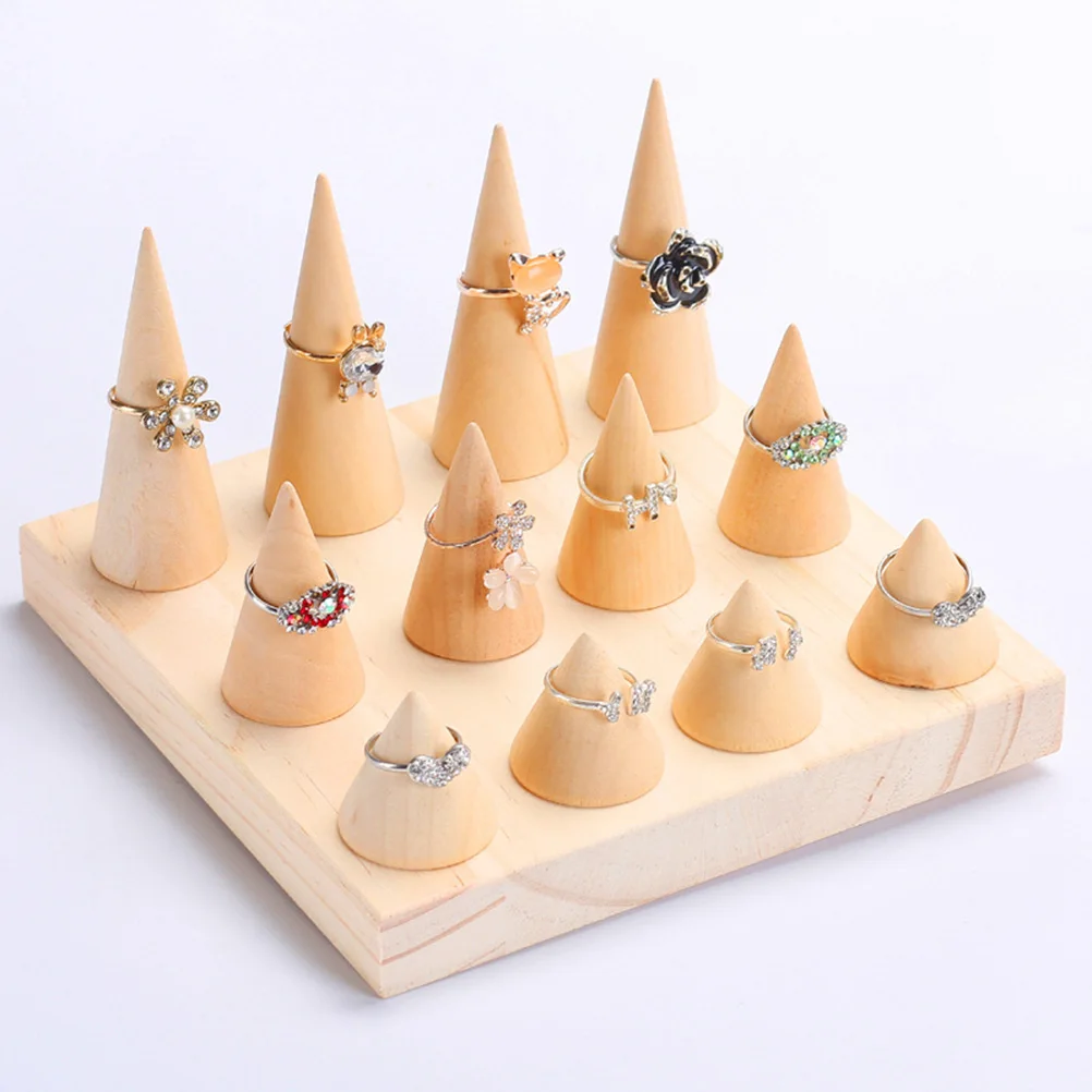 

12 Cone Solid Wood Ring ganizer Elegant Jewelry Display Rack Long Lasting Premium Material Storage Solution For Rings