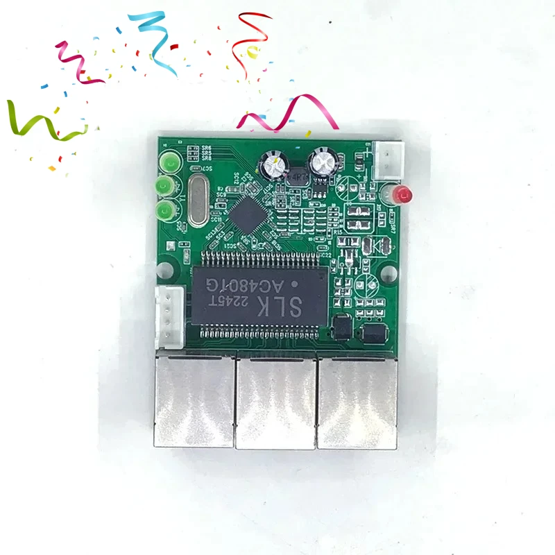 وحدة تبديل صناعية صغيرة PCBA 4 منافذ 10/100 ميجابت في الثانية 5 فولت 12 فولت 15 فولت 18 فولت 24 فولت حماية من البرق 4KV مضادة للكهرباء الساكنة 4KV #3