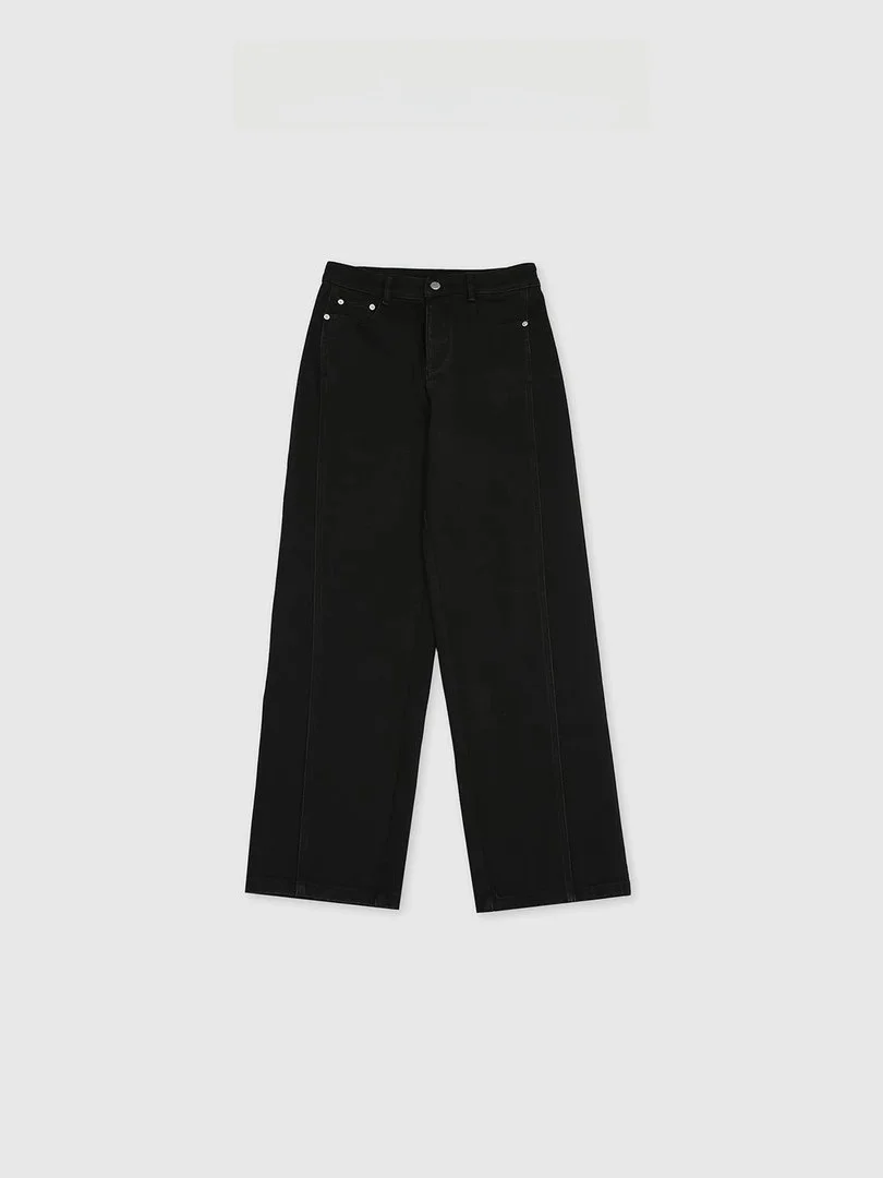 

Fashionable Casual Fleece Lined Denim Jeans Straight Leg Natural Waist Women's Premium Quality Backatone BFF2DI387QK
