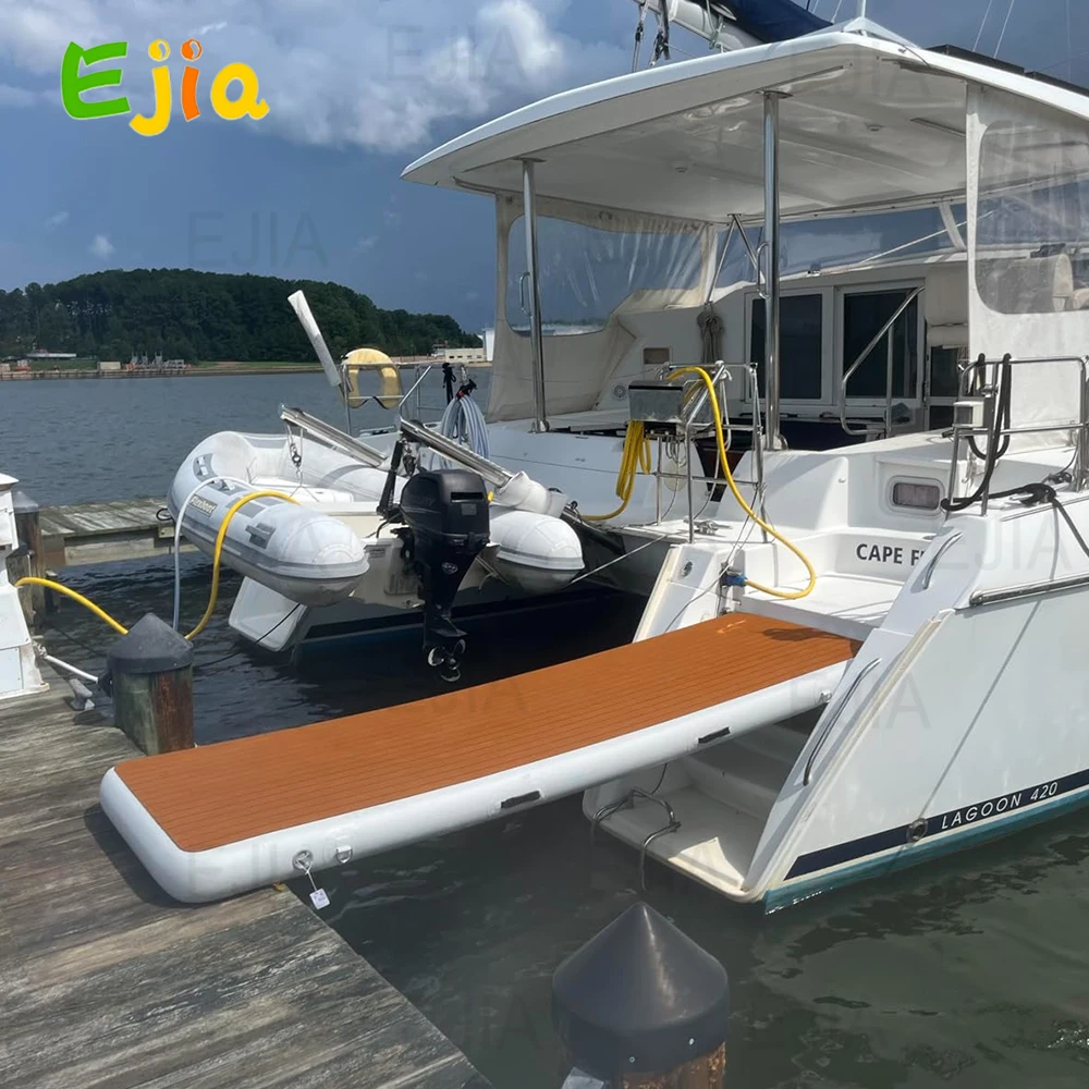 

Stock 2m Lightweight Inflatable Gangway Floating Dock Platform Walkway Inflatable Boat Gangway for Yachts Sailboats Lake
