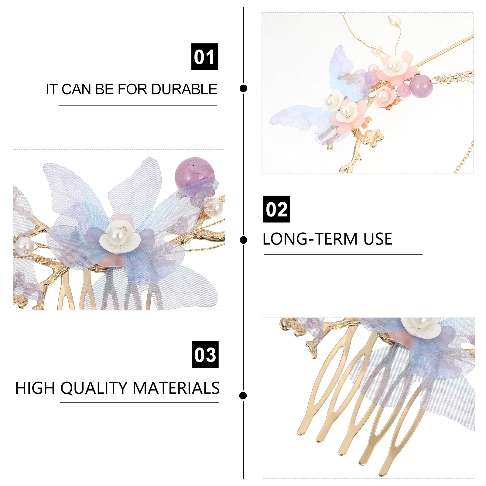 

Traditional Hanfu Headwear Set Long Tassel Hairpins Earrings Comb For Bridal Wedding Party Prom Hair Jewelry