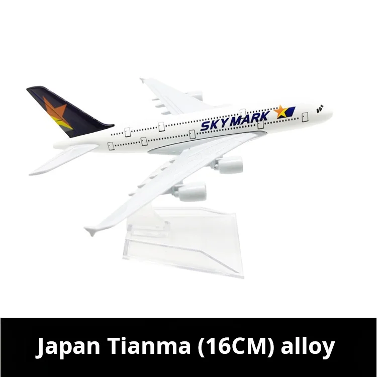 Aircraft model16CMJapan Tianma AirbusA380 Diecast Aviation Plane Collectible Miniature Toys for Boys Dropshipping