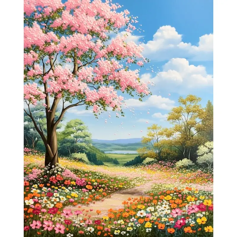 

GATYZTORY Diy Picture Painting By Numbers Landsape Acrylic Paints On Canvas Coloring By Numbers Home Decoration