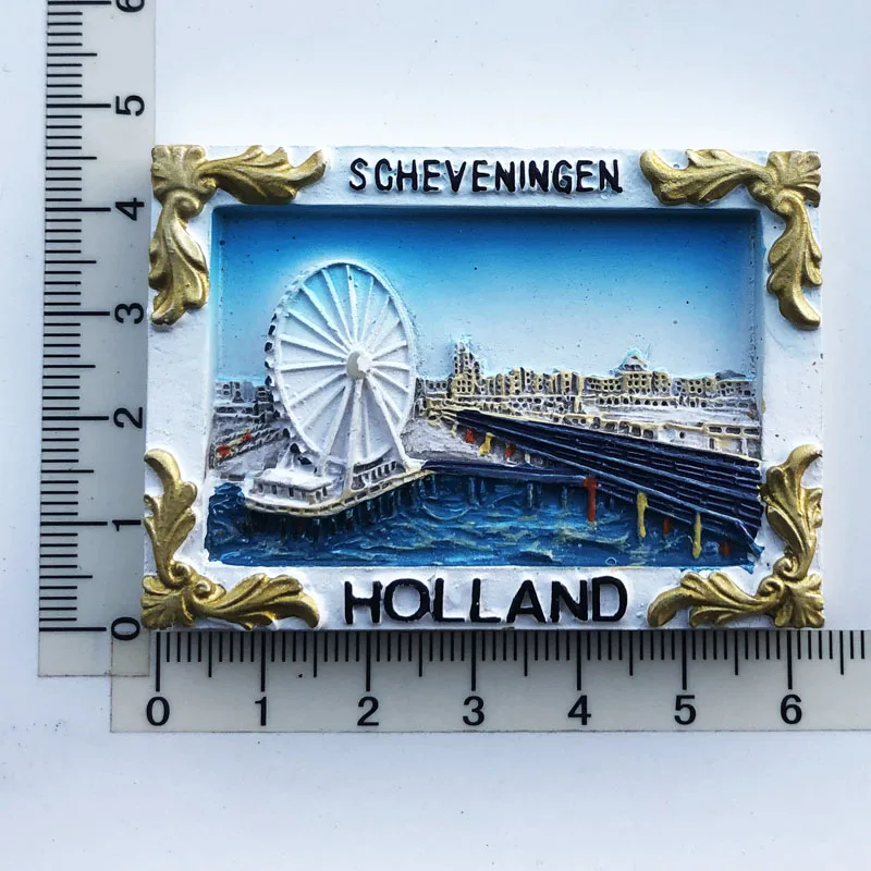 Diorama of Scheveningen, the Netherlands Fridge Magnets Travel 3D Memorial Magnetic Refrigerator