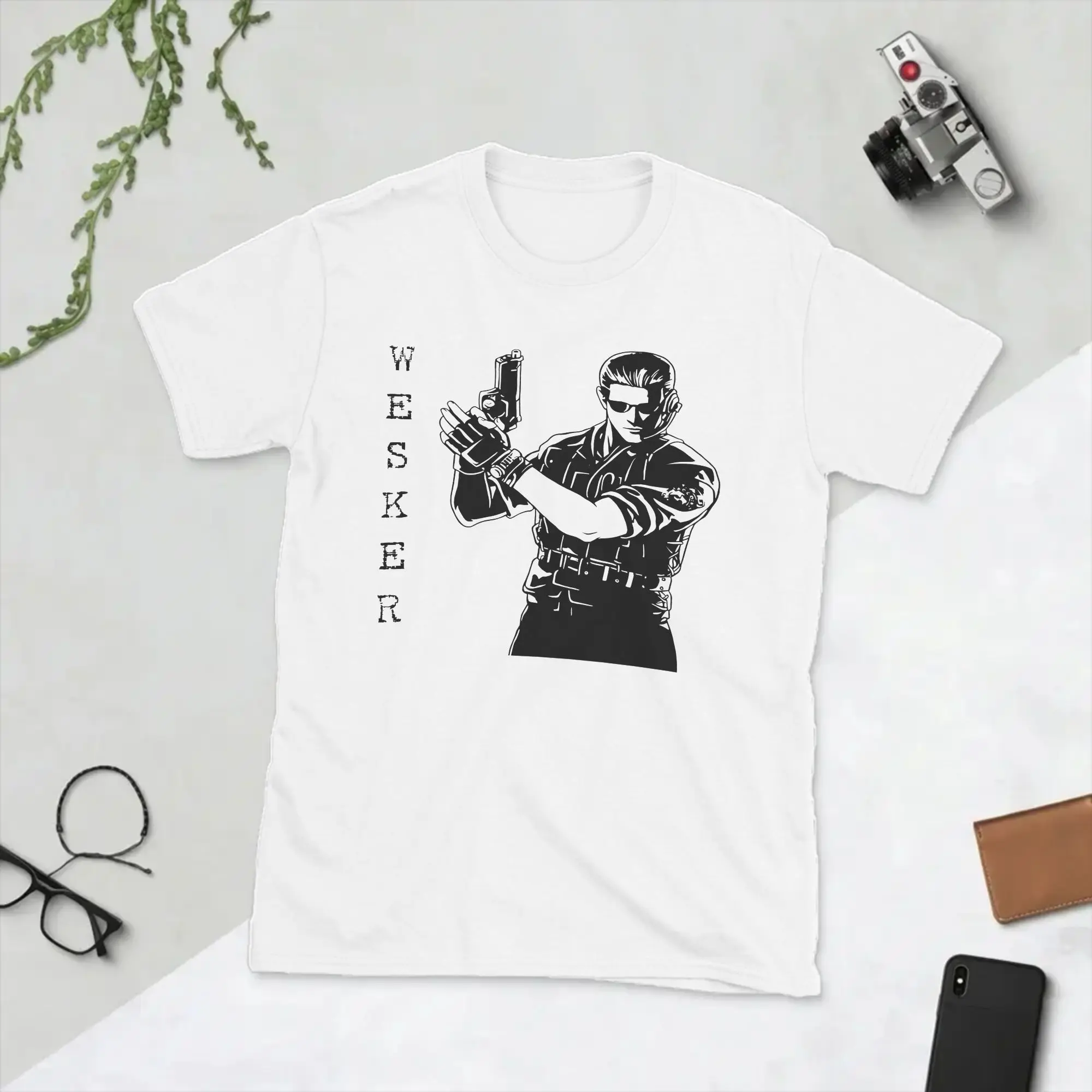 Albert Wesker Men's T Shirts  Vintage Tees Short Sleeve Round Collar T-Shirt Pure Cotton Party Clothes