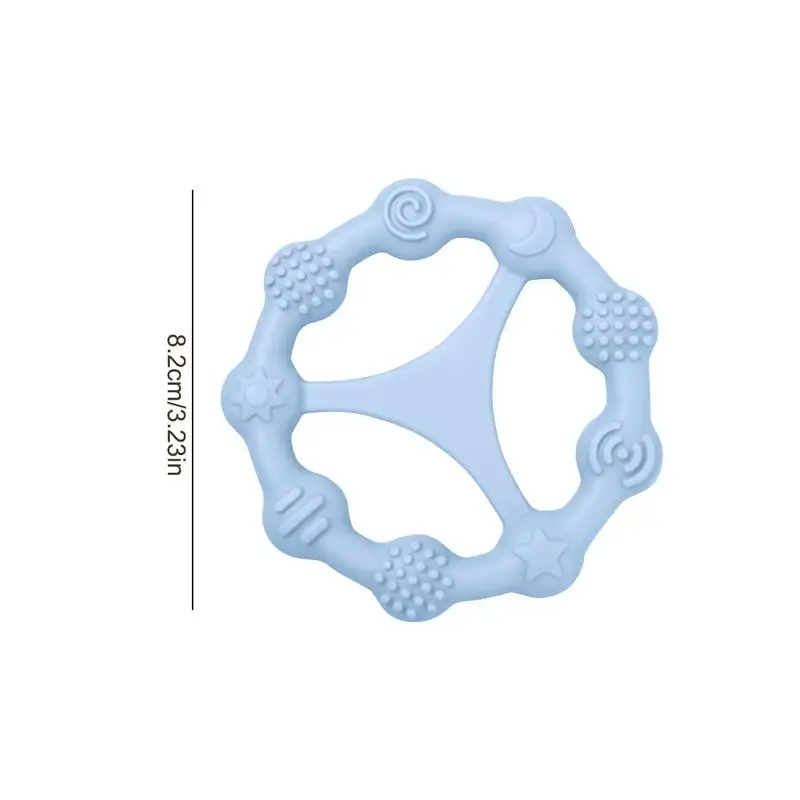 Прорезыватель для младенцев, многотекстурированное жевательное колесо для младенцев, мягкая пищевая модель, легко держать, ручной молярный прорезыватель, успокаивает десны для младенцев