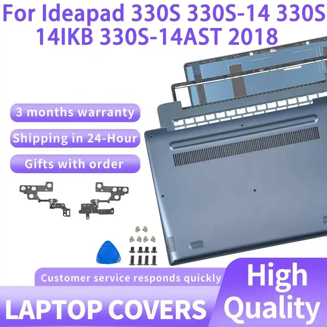 

NEW Case For IdeaPad 330S-14 330S-14AST 330S-14IKB 7000-14IKBR 2018 Back Cover Front Bezel Palmrest bottom Case hinges Repair