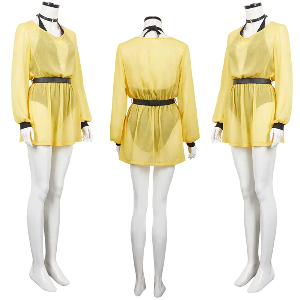 Silk Spectre Cosplay Fantasy Yellow Dress 2024 Movie Watcher Costume Disguise Adult Women Roleplay Fantasia Outfits Female