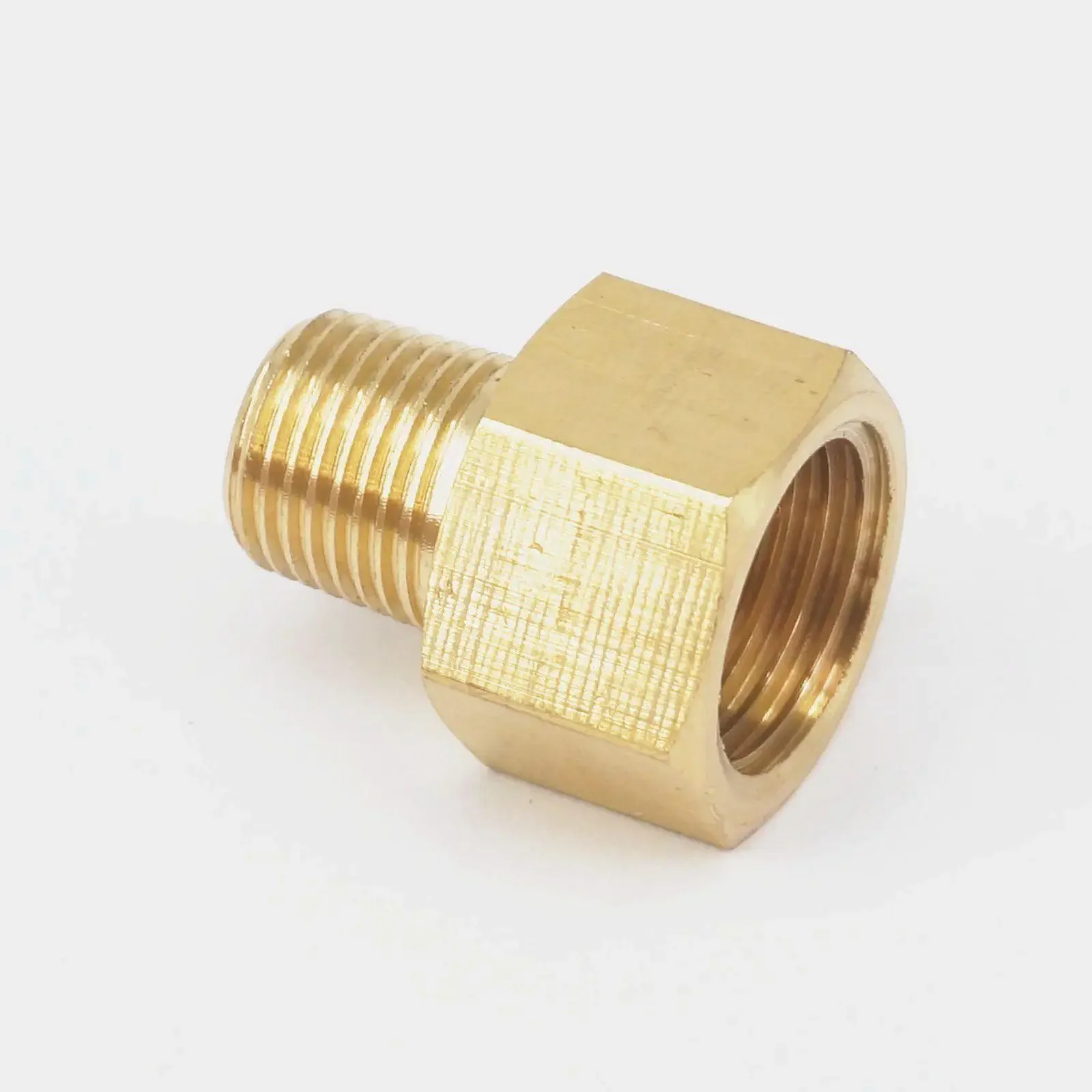 Hex bronze Tubo Conector Adaptador, manômetro, ar, gás, combustível, água, fêmea, BSPP, 1/8 "NPT, macho x 1/4"