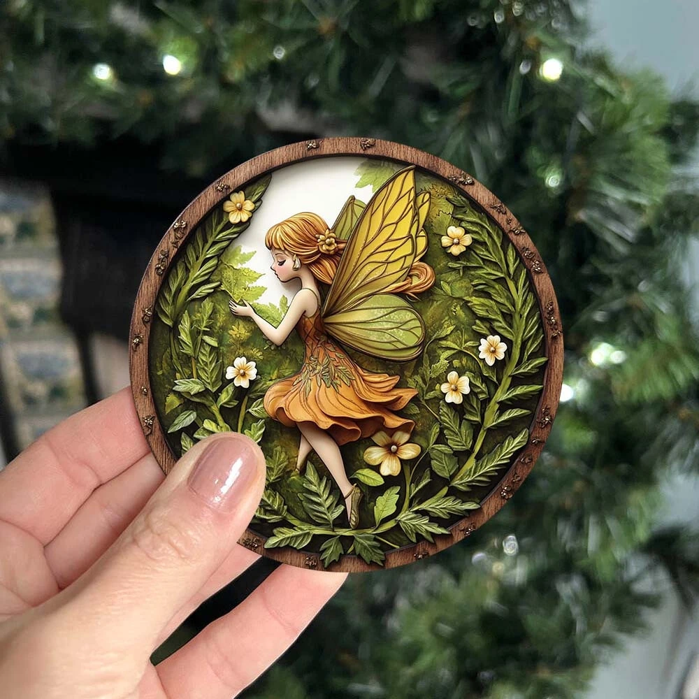 6 قطع 2D الوقايات الخشبية الأخضر قزم نمط موضوع سطح المكتب الحصير الحرارة ديكور المنزل القهوة القدح الوقايات لمطعم مكتب