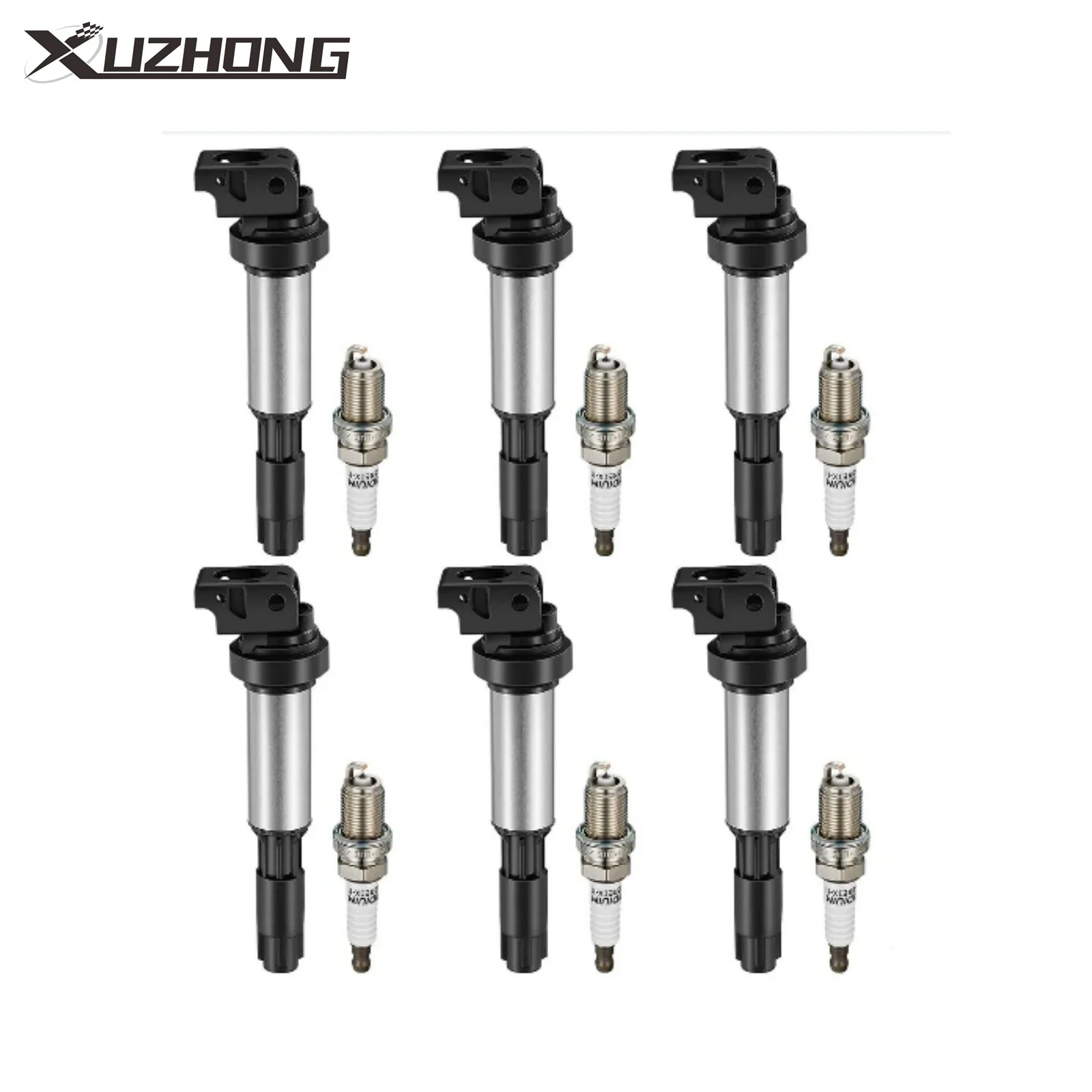 

52-1751 7805-6251 78056251 GN10328 5C1401 IC595 6X Ignition Coil & 6 Spark Plug for BMW 325i 328i 330i 530i X3 X5 X6 UF515 UF522