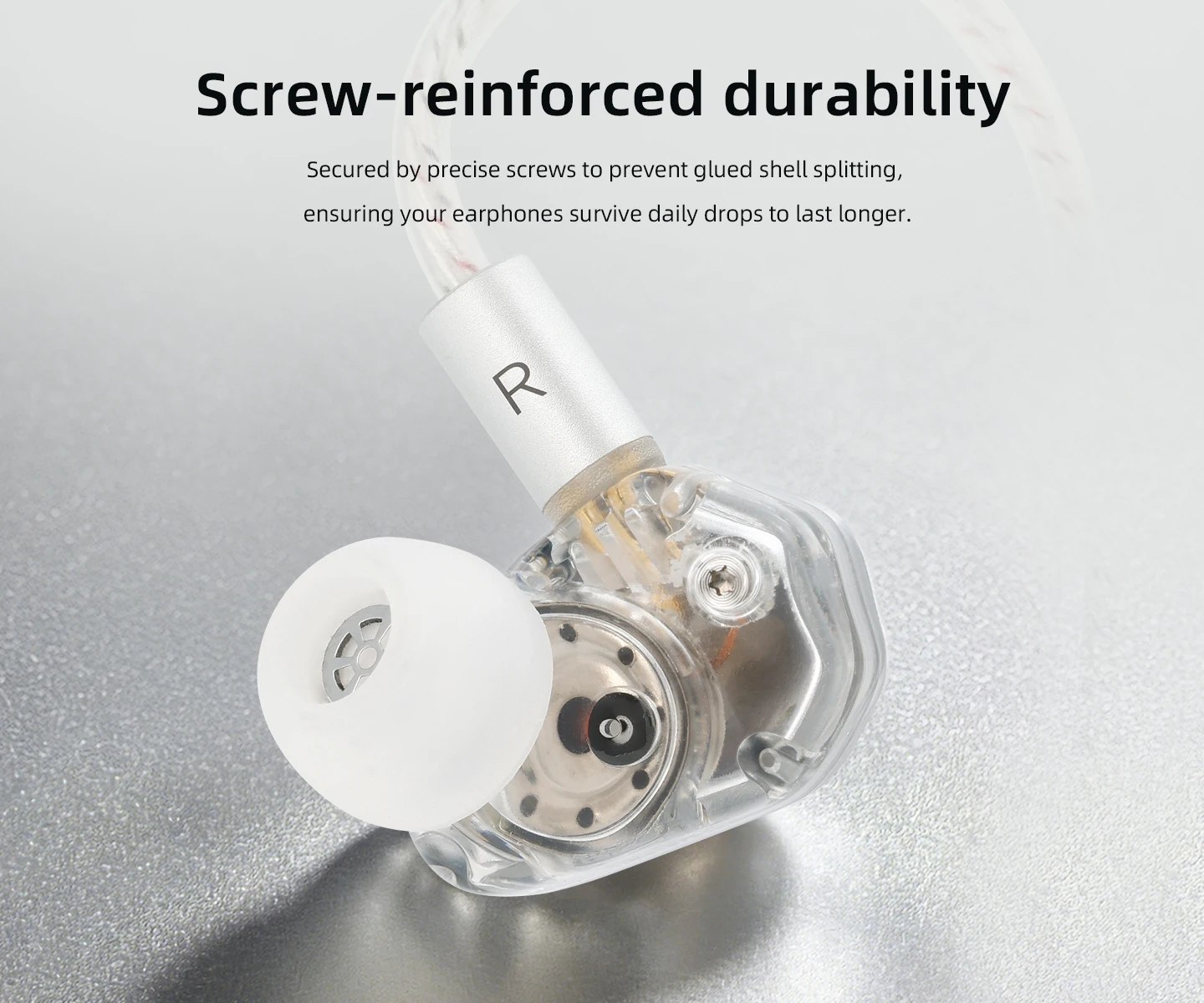 KEFINE Loric PU + Titan-Verbundmembran-In-Ear-Monitor-Kopfhörer mit abnehmbarem 0,78-mm-2-Pin-Anschluss – Detail 6