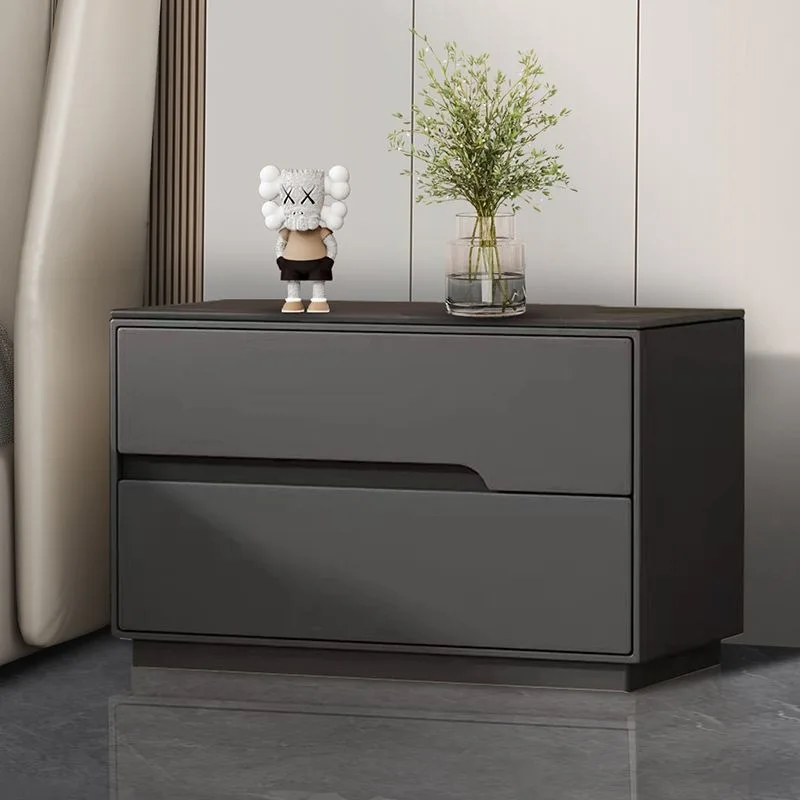 Meja Samping Tempat Tidur Kayu Solid Minimalis Italia Sederhana Modern Ringan Mewah Baru Ukuran Besar Penyimpanan Kamar Tidur Meja Samping Tempat Tidur Rumah Tangga