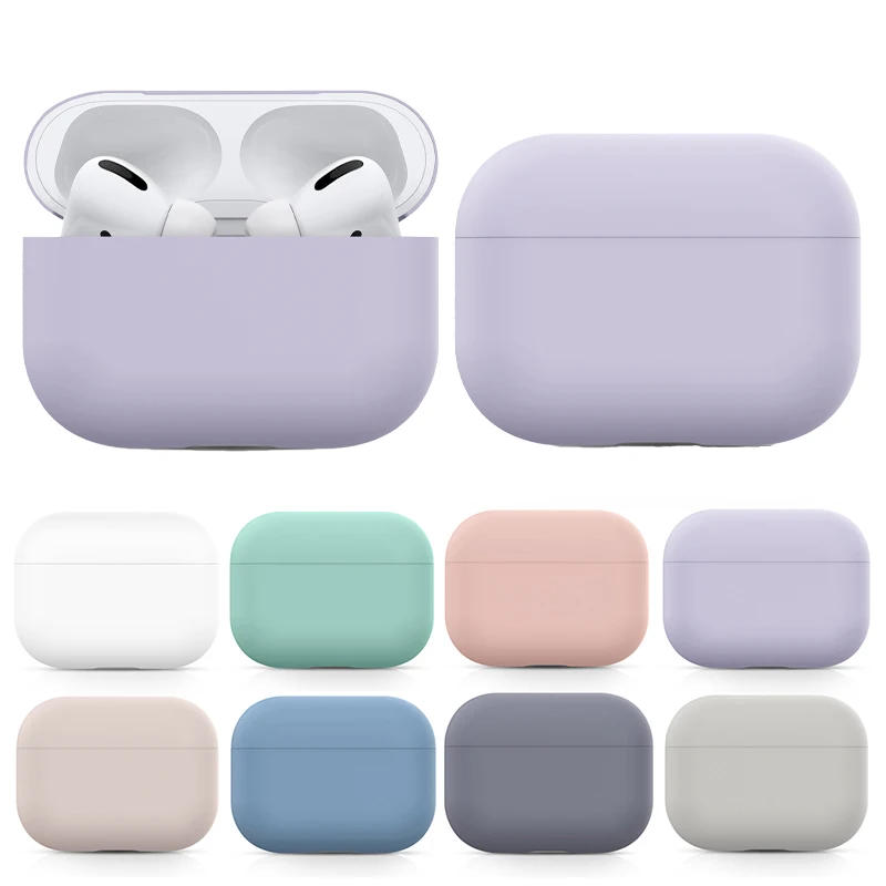 Protective case for Apple Airpods pro silicone solid color split ultra-thin protective case for Airpods pro 1st headphones case