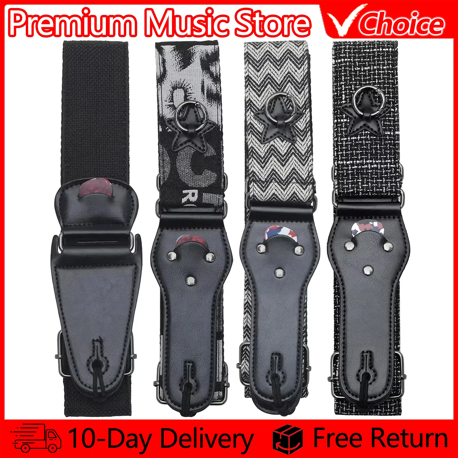 Elektrische Gitarre Strap Akustische Folk Gitarre Gürtel Einstellbare Vintage Kreuz Persönlichkeit Gitarre Riemen Pick Tasche Zubehör