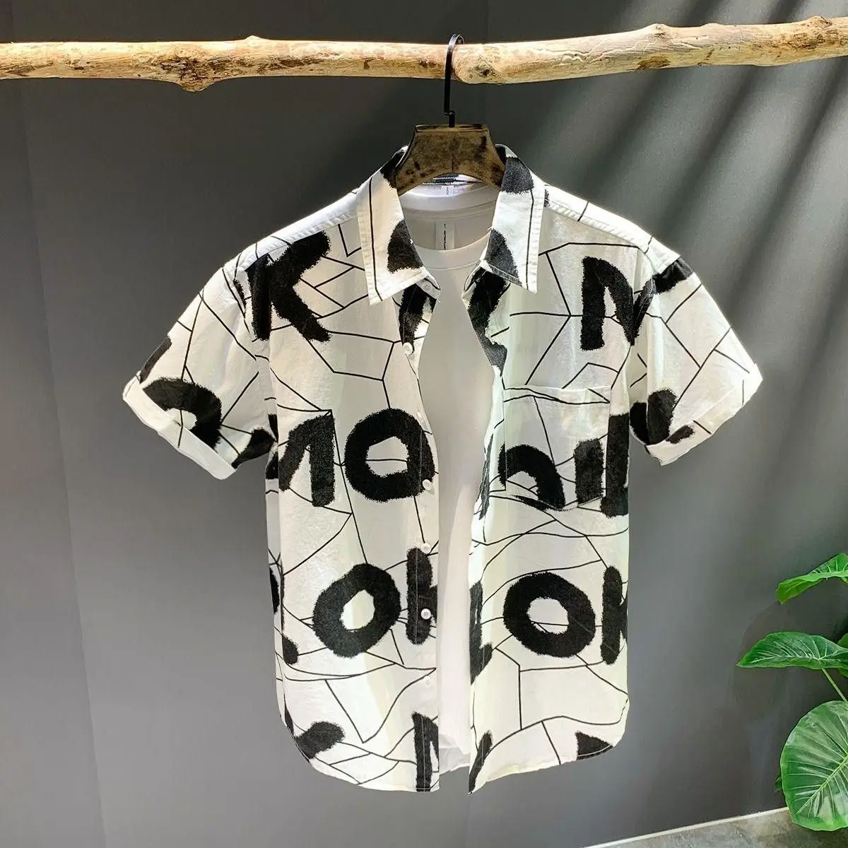 

Летняя мужская футболка 2023 года с принтом, молодежный стиль, корейский дизайн, повседневная, свободного кроя, модная