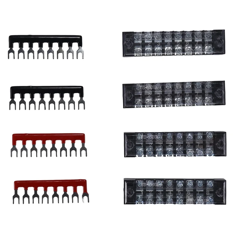 

ABBY-4 Pc 8P Terminal Block, 4 Pc 8P Shorting Bar, TB1505 Flame Retardant Copper Terminal Short-Circuit Terminal
