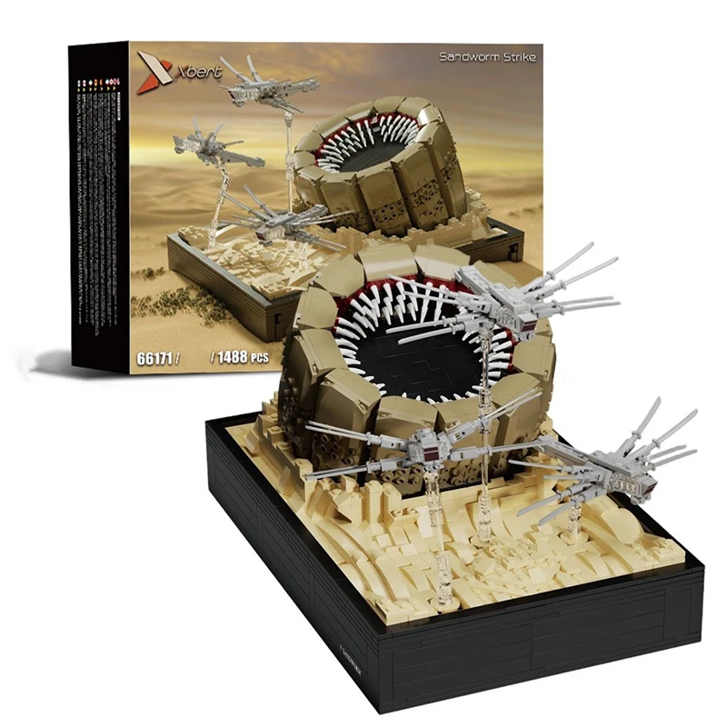 

Оригинальный конструктор Sandworm Attack Sand Castle MOC: Набор кирпичиков для сборки, игрушка-инопланетянин, декор для рабочего стола
