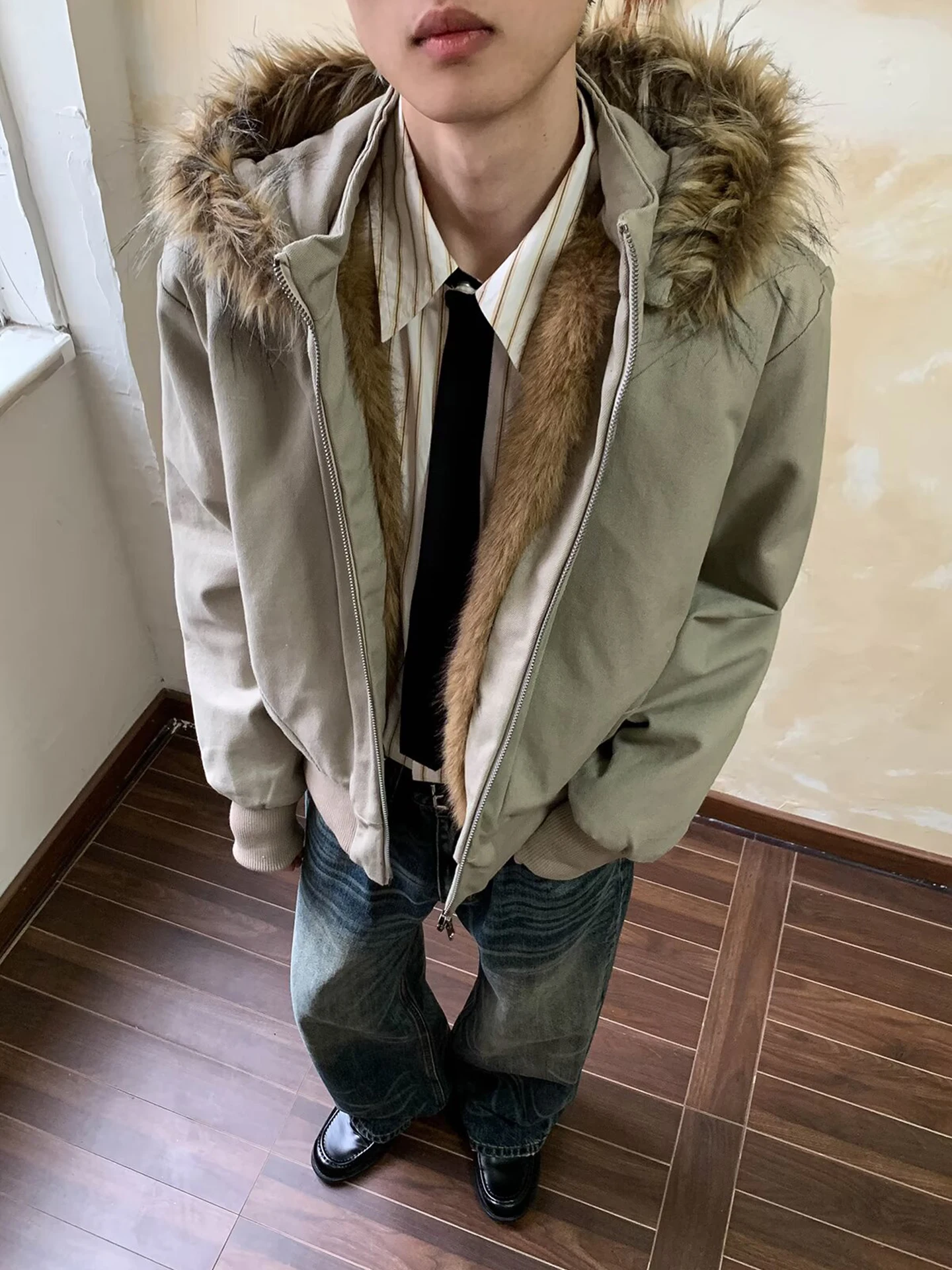 

Мужская зимняя куртка-парка Waed Canvas с капюшоном, хлопковая, многофункциональная, съемная, с принтом орла, молодежная, модная, теплая