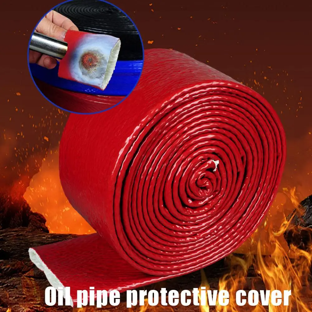 سميكة حمراء 25 مللي متر ارتفاع درجة الحرارة سيليكون المطاط الألياف الزجاجية سلك كابل كم أنبوب عازل حماية C2U5 #3