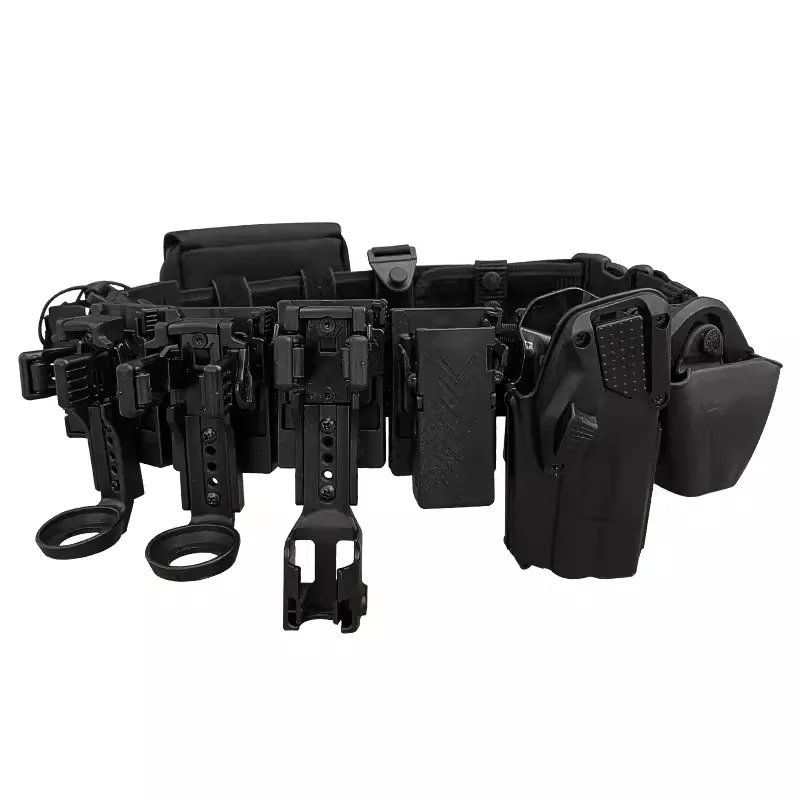 Tactical belt side quick pull eight-piece self-defense belt Multifunctional belt patrol duty plastic steel equipment