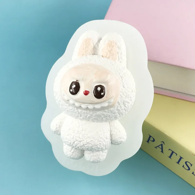 Molde de silicona antiadherente para desmoldar, resistente al calor, bricolaje, Chocolate, Mousse, vela, pastel, molde para hornear con imagen de dibujos animados bonitos