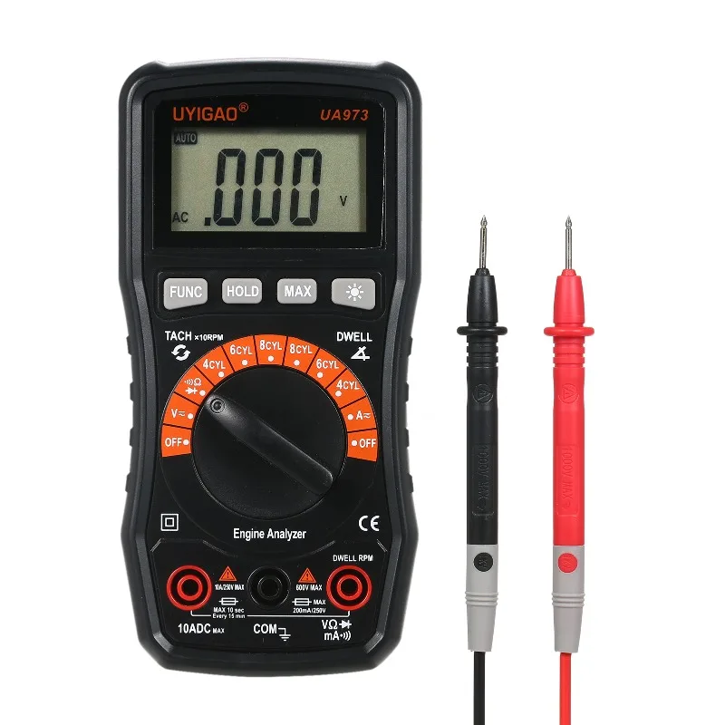 

UYIGAO UA973 Digital Automotive Multimeter - 2000 Counts TRMS, Equipped with NCV Function & Engine Analyzer, Professional Electr