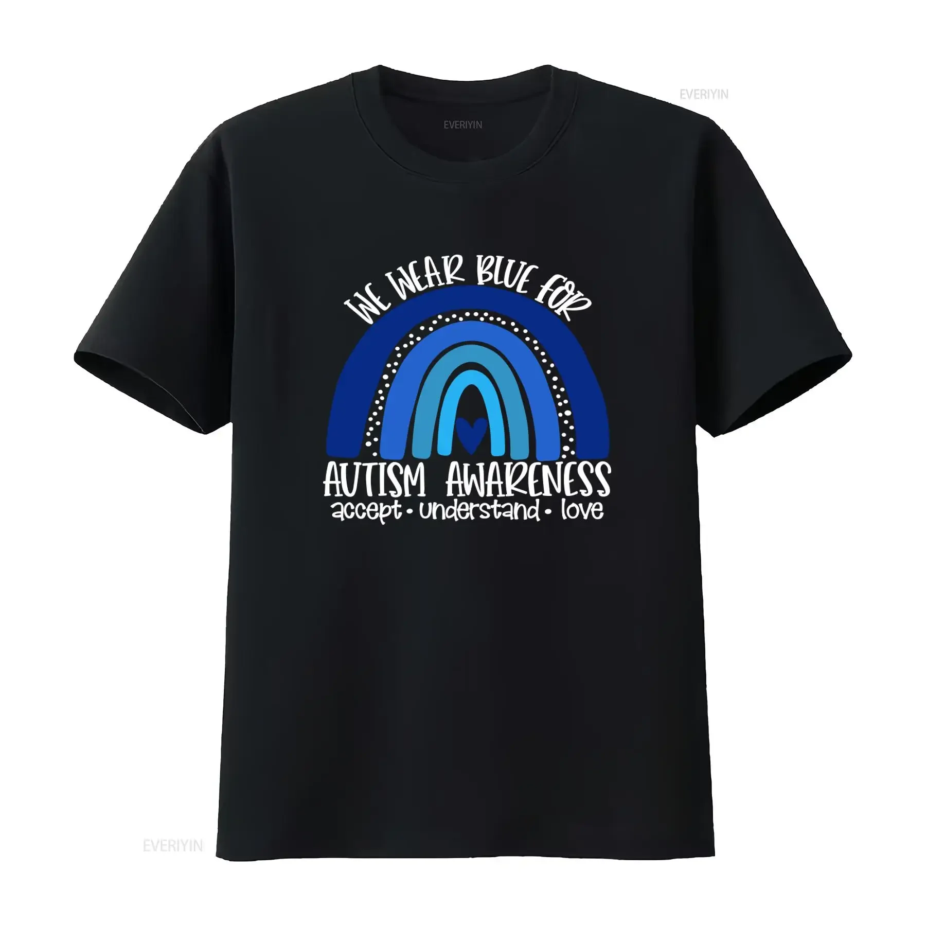 Autism Awareness T Shirt We Wear Blue for Accept Understand Love Design vintage Washed homme Casual Versatile Breathable Soft