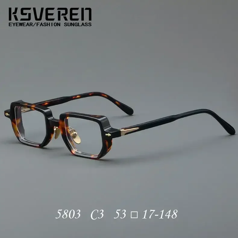 KSVEREN Personality Retro Glasses for men Square Frame Reading optical Acetate glasses for women reading prescription glasses