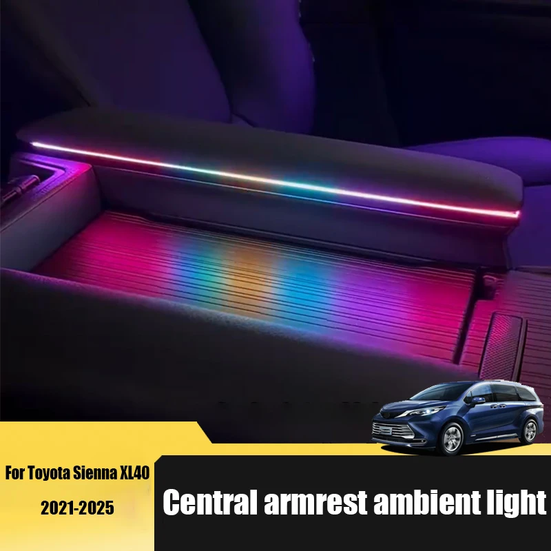 

Автомобильный подлокотник центральной консоли, окружающий свет, детали для модификации интерьера для Toyota Sienna XL40 2021 2022 2023 2024 2025