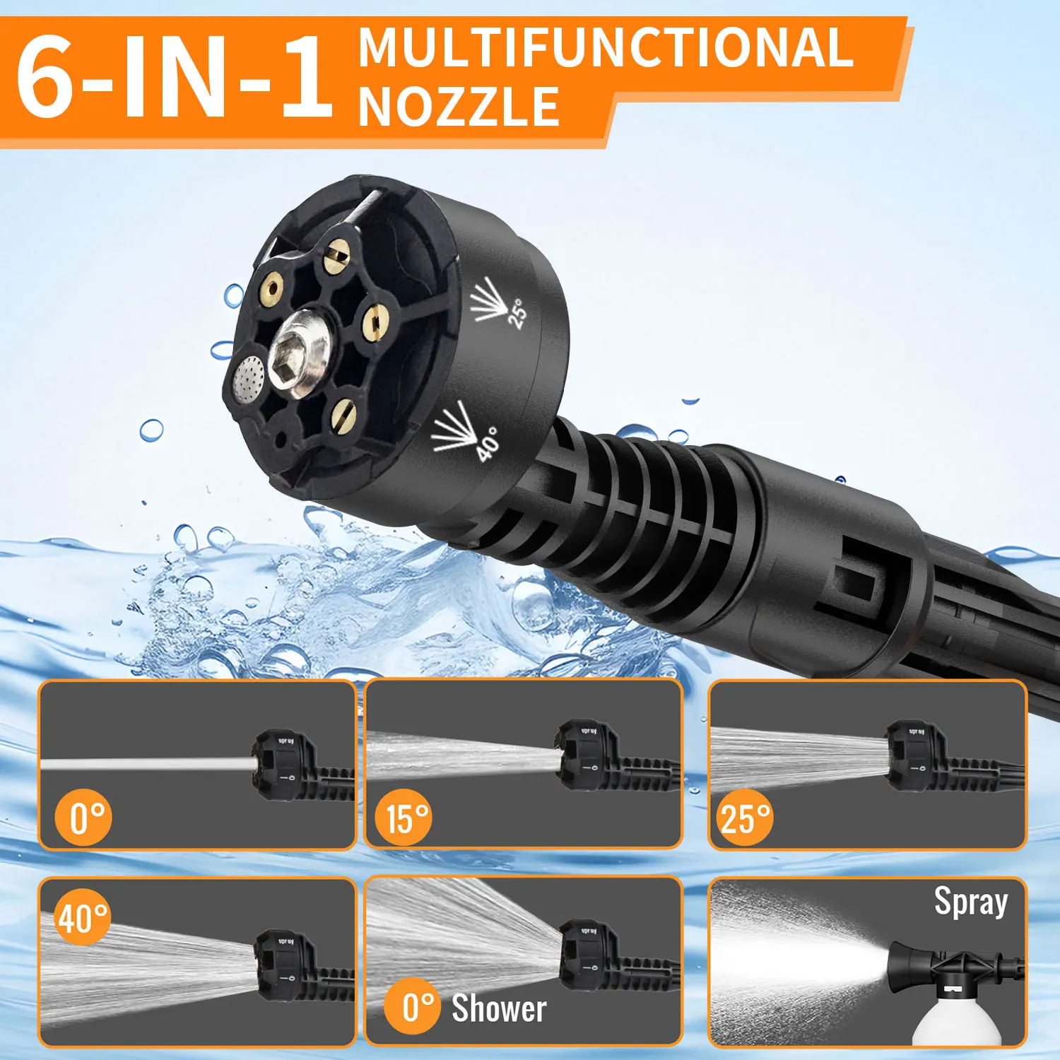 300 واط 35Bar فرش الكهربائية ارتفاع ضغط غسيل السيارات مدفع المياه سيارة لاسلكية غسالة تنوعا حديقة الري أداة #3