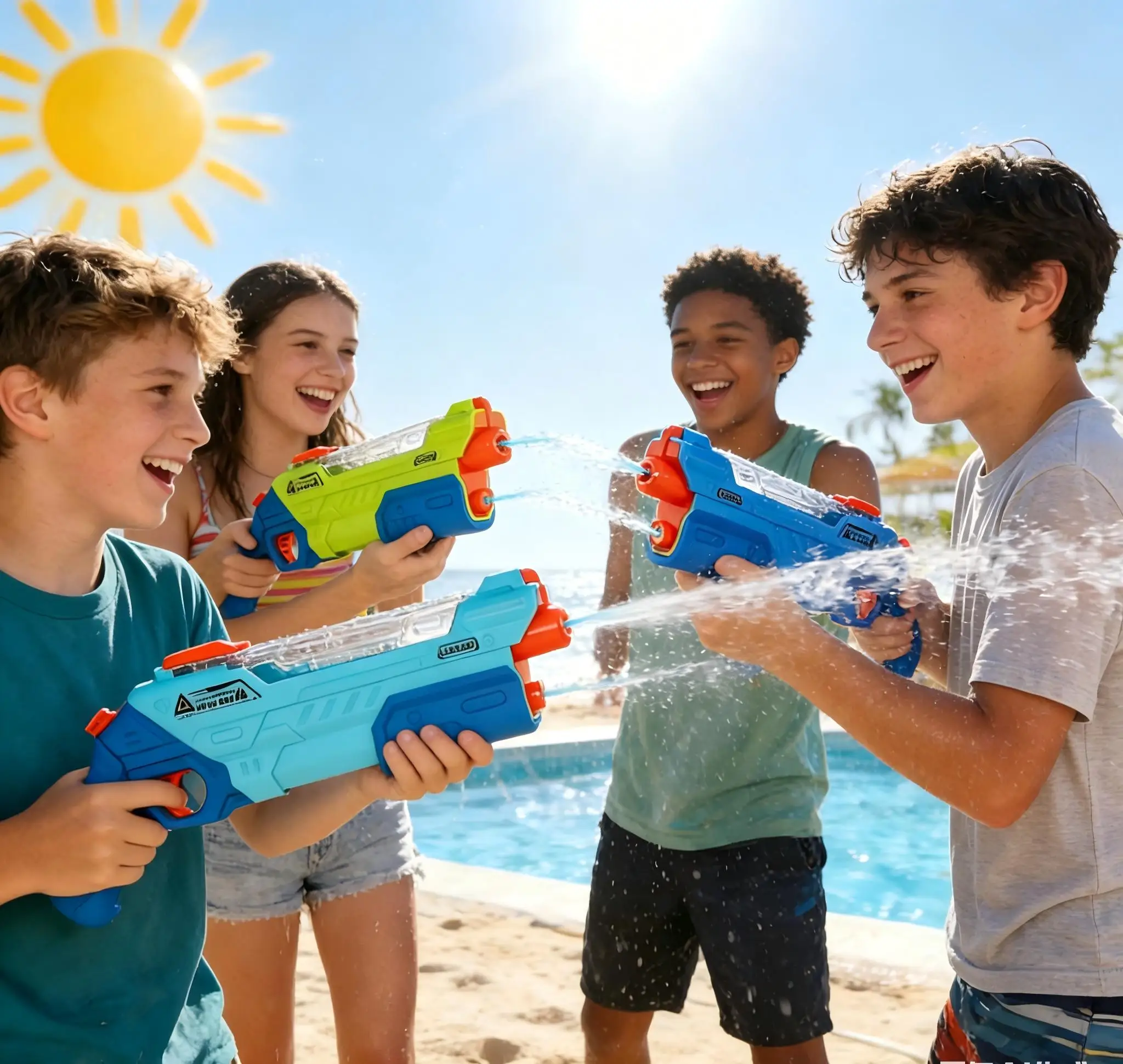 2-in-1 Electric & Pump Action Water Gun Powerful Automatic Waterproof Toy Kids Summer Pool Party Outdoor Shooting Fun Gift