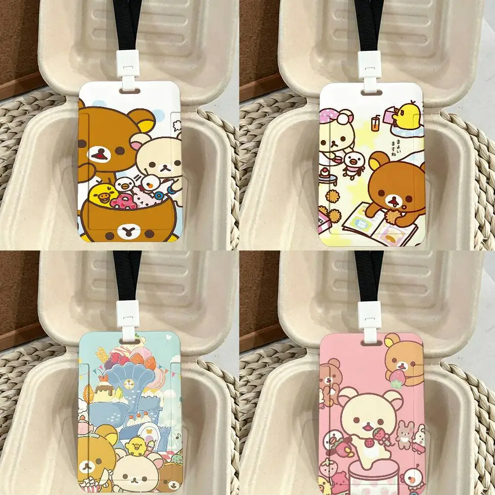 Japan Anime Cute Cartoon R-Rilakkuma ID Card Holder Badge Holders Lanyard Business Exhibit School Strap Neck Hang