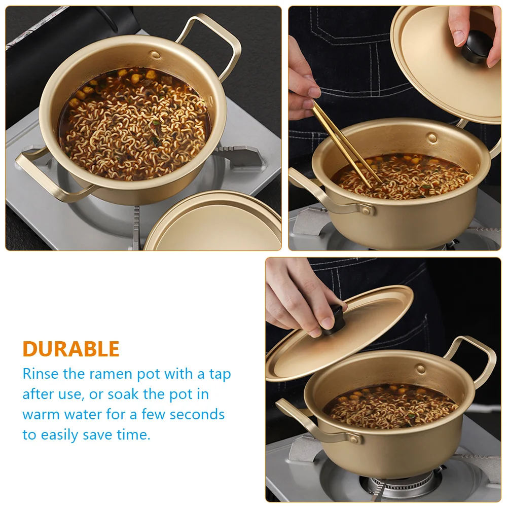 

Ramen Pot Aluminum Instant Small Cooking Saucepan H Pulled Korean Cooker Lid Pasta Seafood Noodle Maker