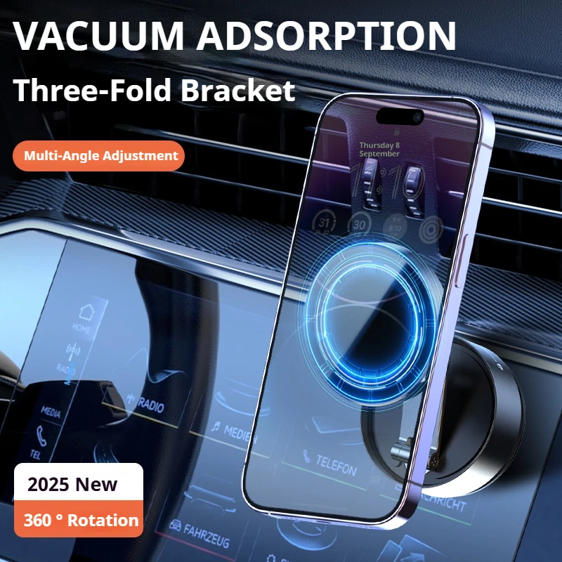 Mobile Phone Holder Q12 Car Phone Stand Navigation Vacuum Suction Magnetic Suction Universal Desktop for All Scenarios