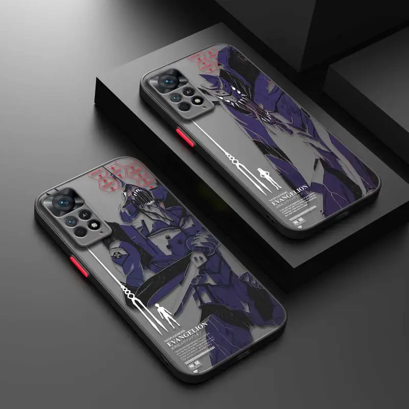 Evangelion Phone Case for Redmi Note 11 12 Pro Plus 9 10 Lite 9S 12S K40 12C 10 9 9C A1 Hard Matte Shell Silicone Frame Funda