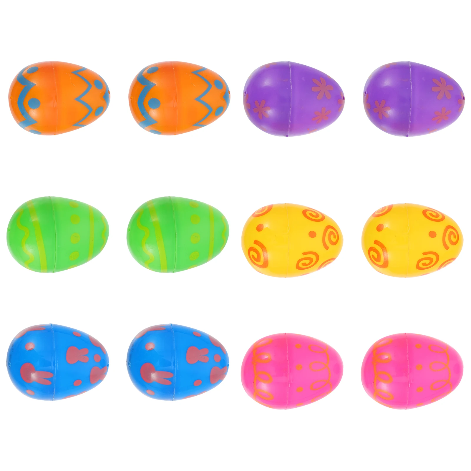 

12Pcs Bright Empty Easter Eggs Premium Plastic Fillable Festival Decoration Party Ornament Bright Plastic Easter Egg